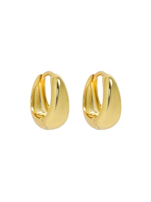 18K gold [8mm] 925 Sterling Silver Geometric Luxury Huggie Earring